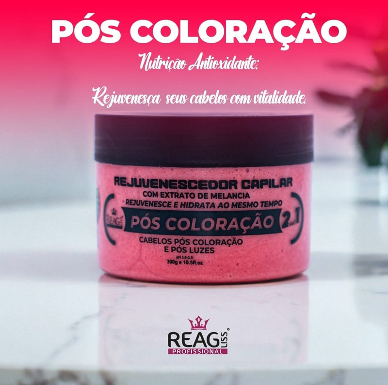 Mascara para cabelos rejuvenescedor capilar melancia pós coloração 2x1