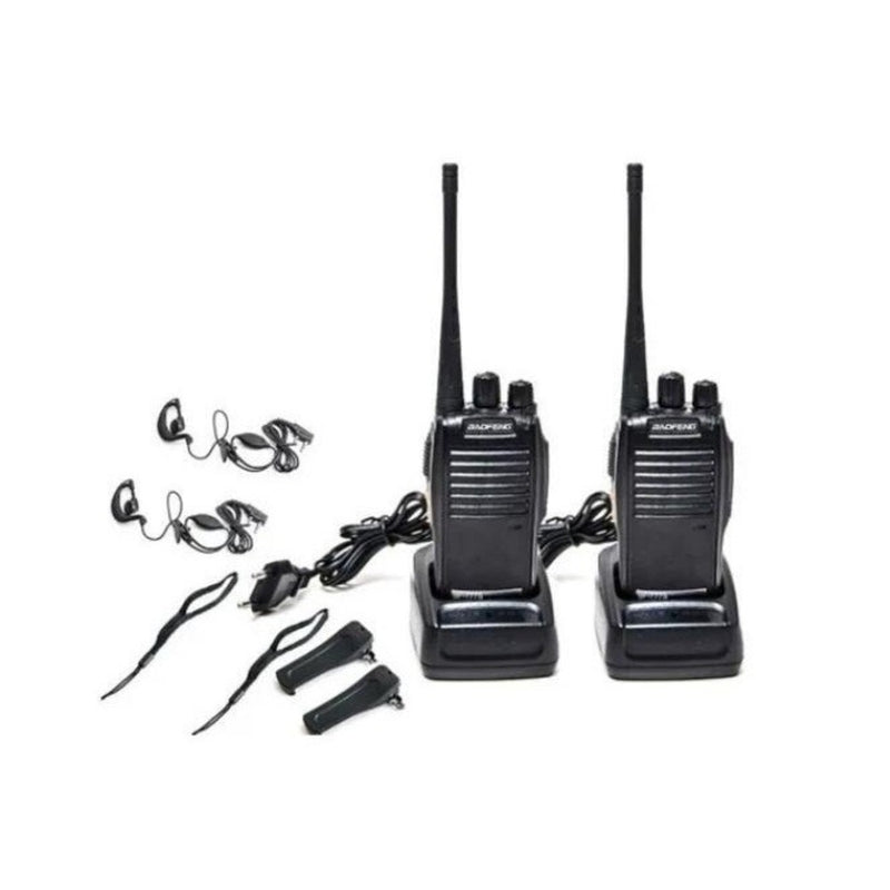 kit 2 rádios comunicador Alcance até 4 Km 16 Canais BF 777S Profissional recarregável rádio segurança baofeng