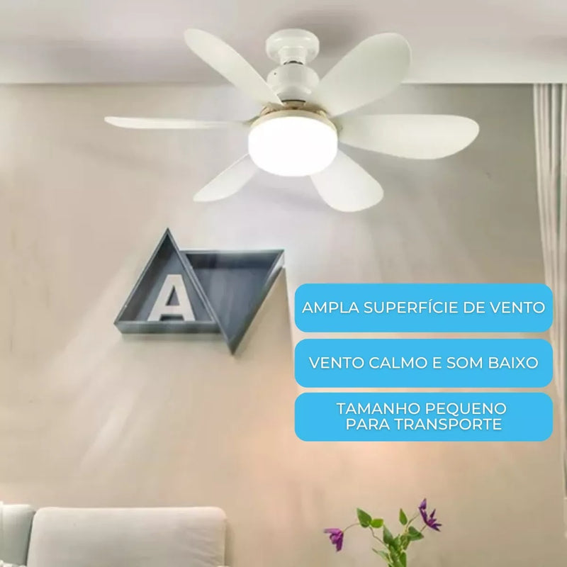 Lâmpada com Ventilador De Teto Silencioso Bivolt 2 em 1