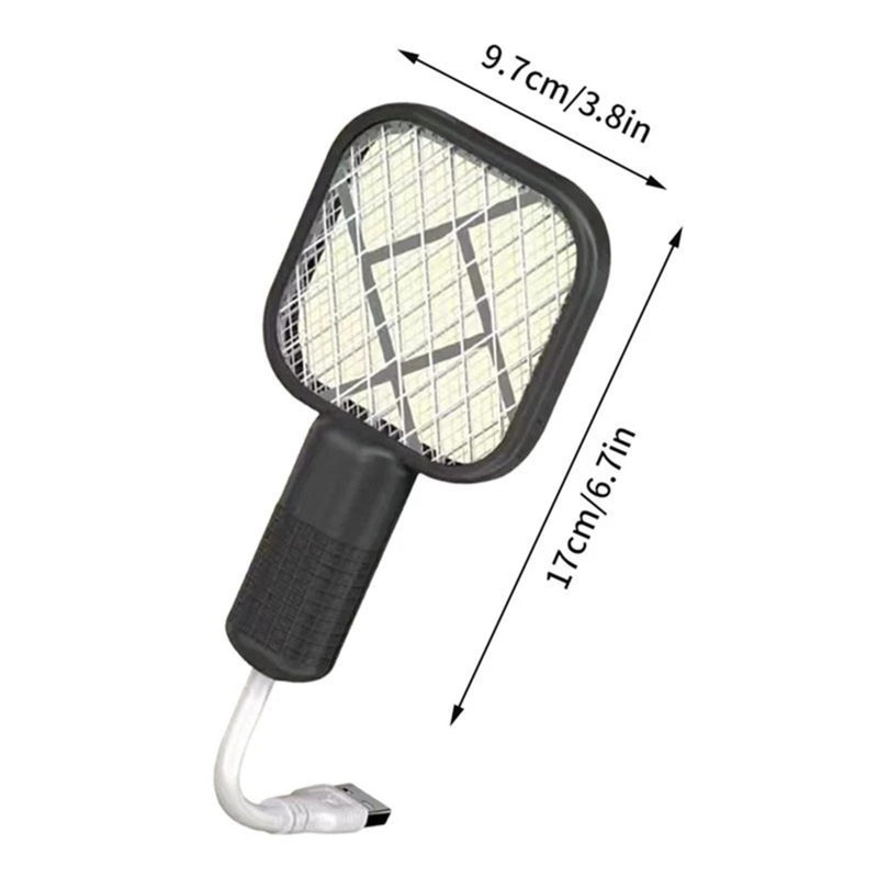 Mini Raquete USB Anti-Mosquito Portátil ArmadIlha Mata Mosquitos Com Luz