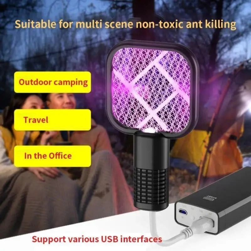 Mini Raquete USB Anti-Mosquito Portátil ArmadIlha Mata Mosquitos Com Luz