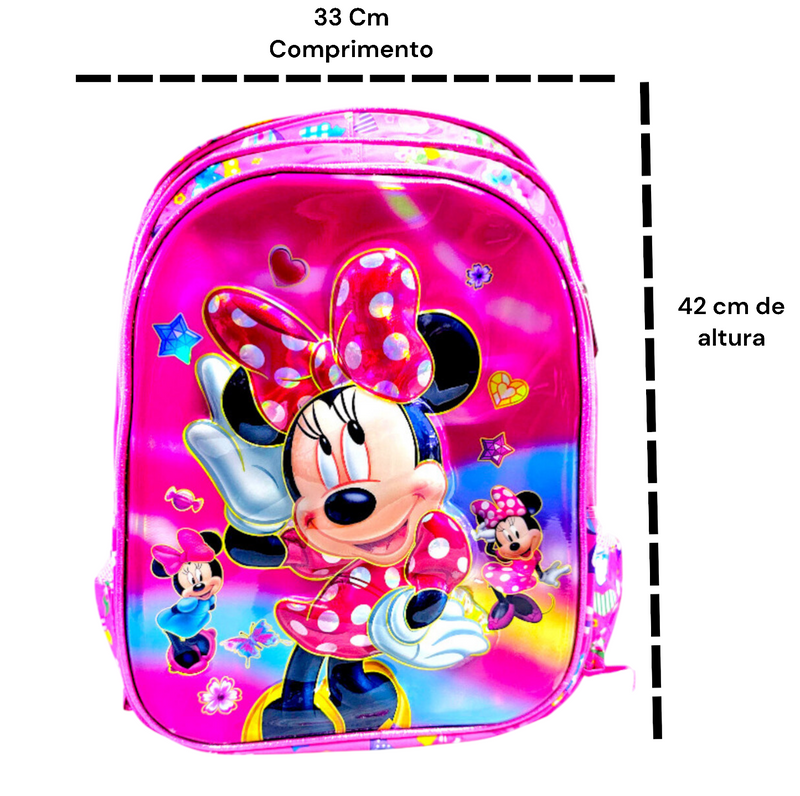 Mochila De Costas Minnie Menina Escolar Infantil