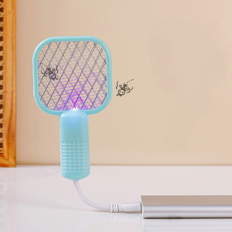 Mini Raquete USB Anti-Mosquito Portátil ArmadIlha Mata Mosquitos Com Luz