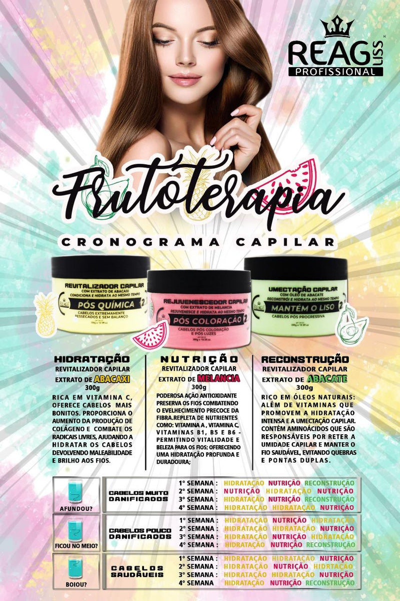 Mascara para cabelos rejuvenescedor capilar melancia pós coloração 2x1