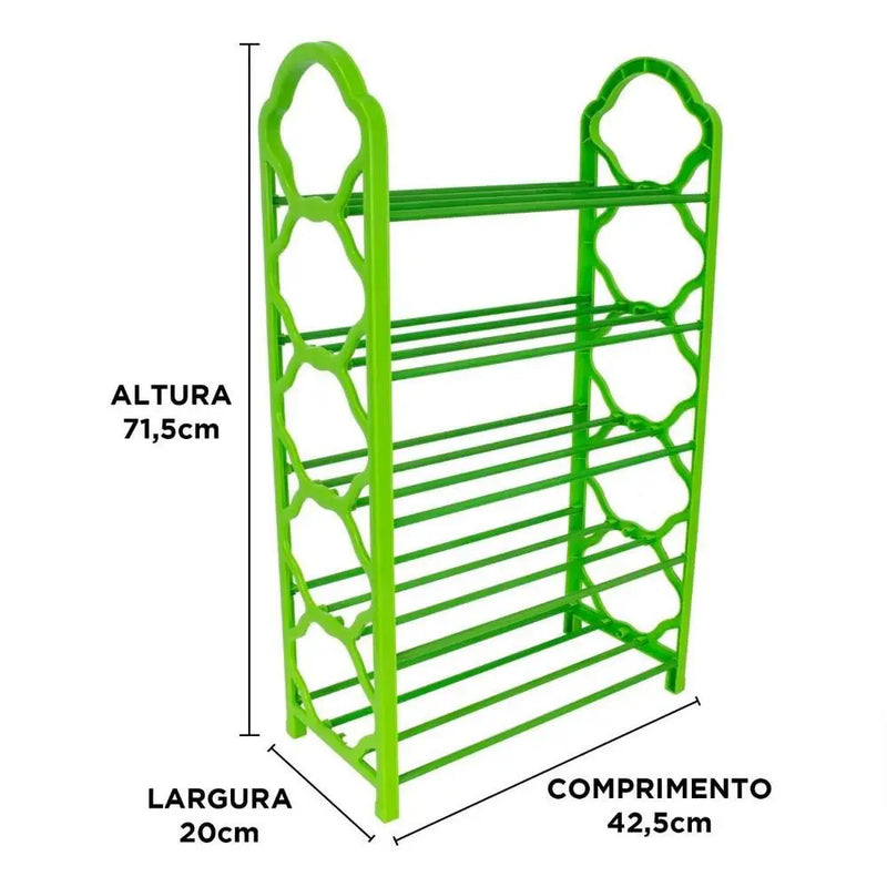 Sapateira Com 5 Prateleiras Estante 20 Sapatos Desmontável VERDE