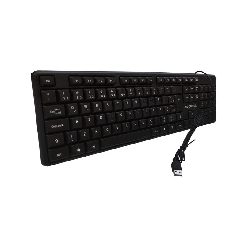 Teclado para PC Simples Confortável USB ABNT2 Preto